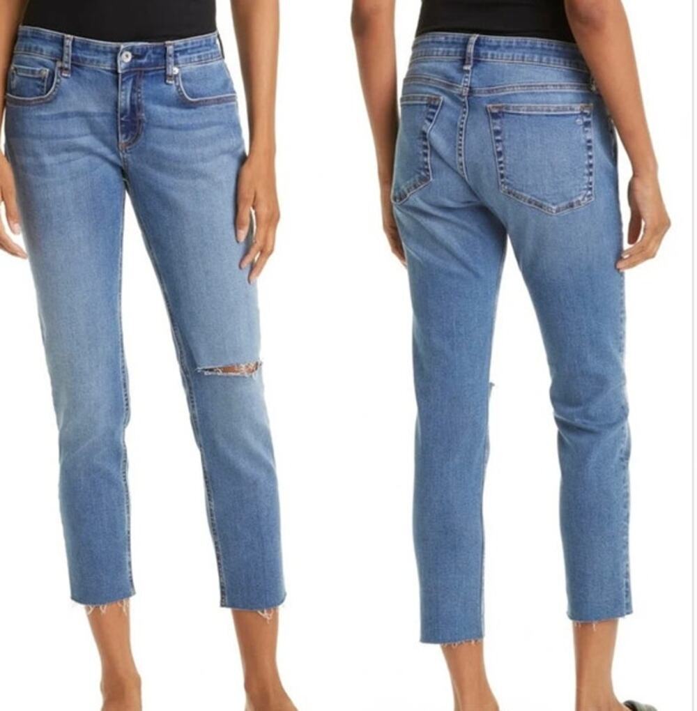 Womens Rag & Bone Dre Raw Hem Slim Boyfriend Jeans Size 27